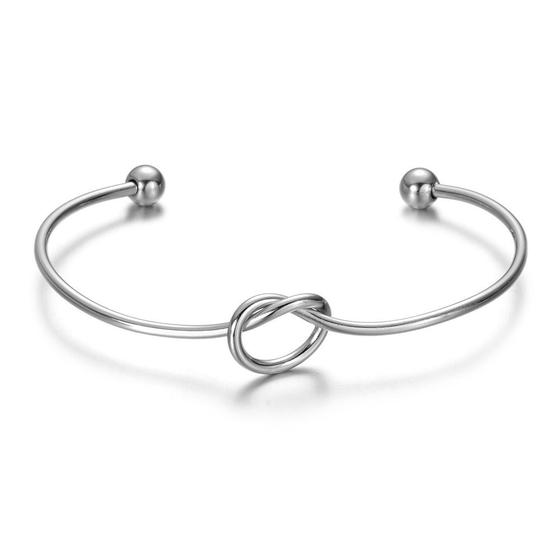 Imagem de Pulseira Bracelete Feminina Prata Nó Coração Delicada Luxo