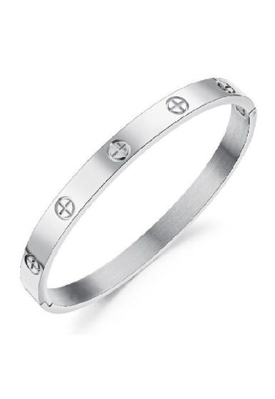 Imagem de Pulseira Bracelete Feminino Prateado Vanglore 1252 Aço Inoxidável Banhado A Prata 925 Garantia 12 meses