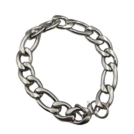 Imagem de Pulseira Bracelete Masculina Largura 11Mm Aço Inox