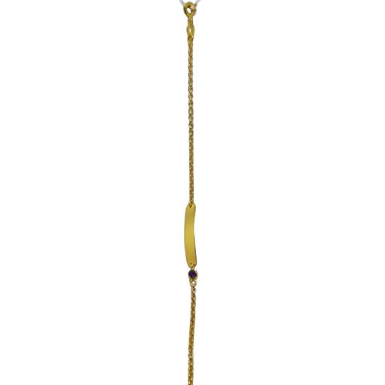 Imagem de Pulseira Chapa Personalizada com Ametista  WG