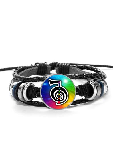 Imagem de Pulseira Cho Ku Rei Colorido Símbolo do Reiki Unissex e Ajustável