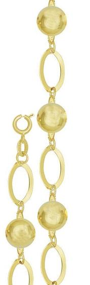 Imagem de pulseira com 6 oval vazado 5 bolas