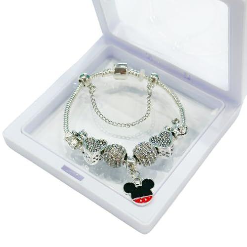 Imagem de Pulseira com 7 Berloques Mickey Banhado a Prata 925 Charms