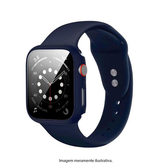 Imagem de Pulseira Com Capa Compatível Com Apple Watch 44mm iWill Azul