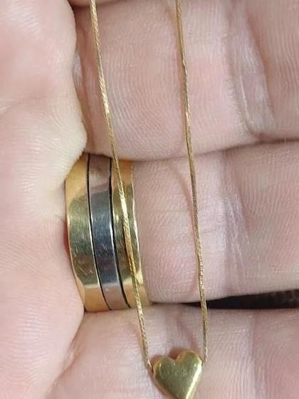 Imagem de Pulseira Com Coração 8 mm Corrente Ouro 18 Kilates Peso 1.00 Grama 0.50 mm 21 Cm