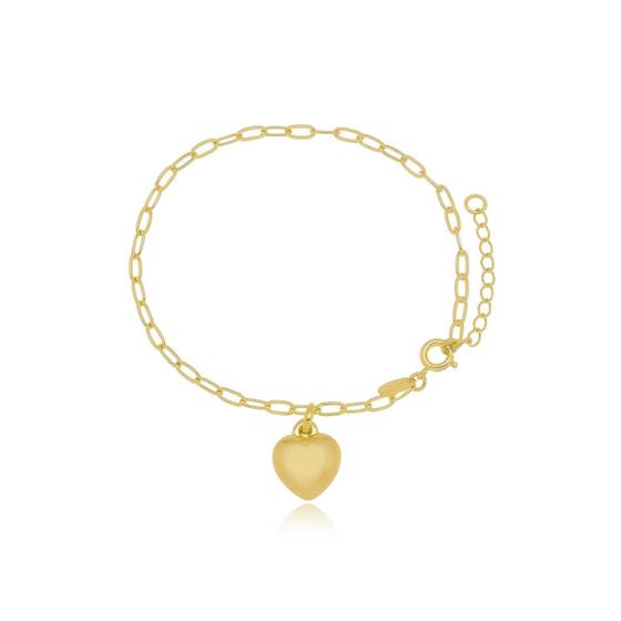 Imagem de Pulseira Com Coração Banhada A Ouro 18K