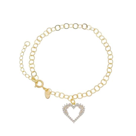 Imagem de Pulseira Com Coração Banhada A Ouro 18K