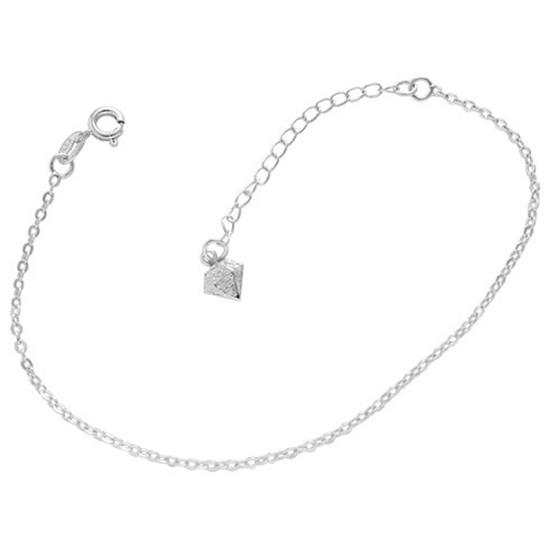 Imagem de Pulseira Com Corrente De Elos Redondos PRI Style Folheada A Prata Antialérgica