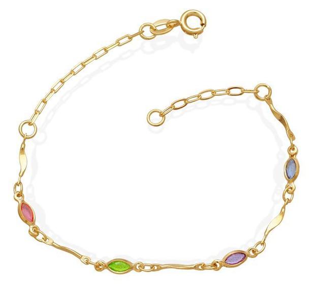 Imagem de Pulseira Com Navete Acrlico Colorido E Fio Torcido
