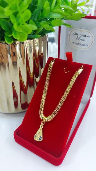 Imagem de Pulseira com pingente N senhora banhados a ouro