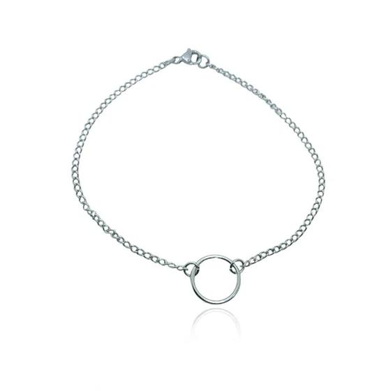 Imagem de Pulseira com pingente redondo de aço
