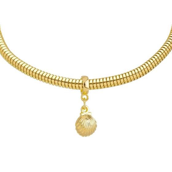Imagem de Pulseira Concha Berloque Banhado a Ouro 18k