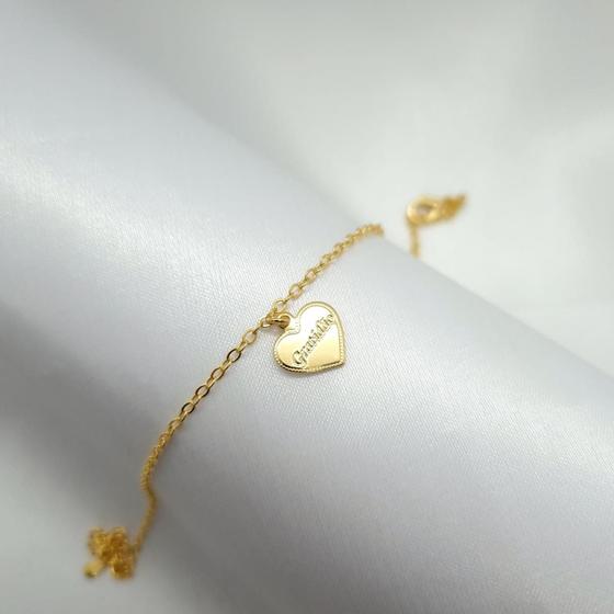 Imagem de Pulseira Coração da Gratidão Banho Ouro 18K / Prata 925