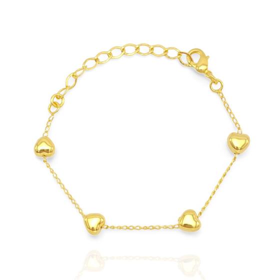 Imagem de Pulseira Coração Dourado Banhada a Ouro 18k