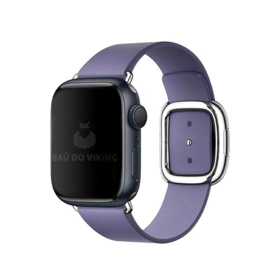 Imagem de Pulseira Couro Fecho Moderno Compatível com Apple Watch