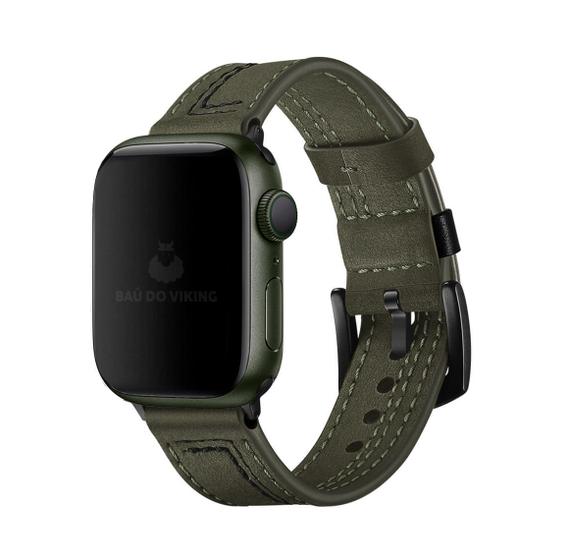 Imagem de Pulseira Couro Line Rústica Compatível com Apple Watch