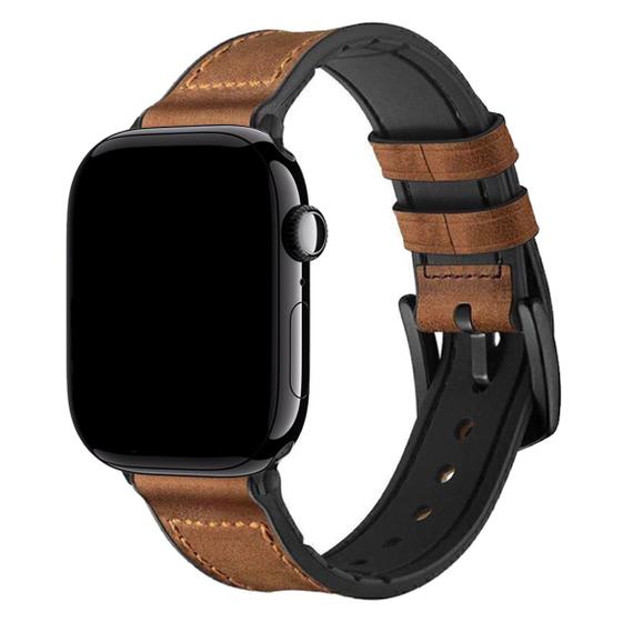 Imagem de Pulseira Couro Rústico Compatível com Apple Watch