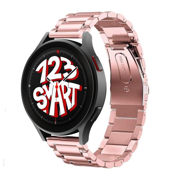 Imagem de Pulseira de Aço Inoxidável para Galaxy Watch 5 Watch5 Pro 40mm 44mm 45mm - Pink Rose