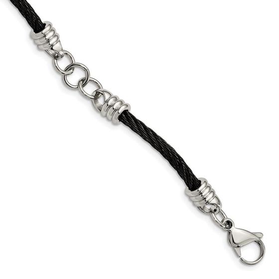 Imagem de Pulseira de aço inoxidável preto banhada a IP