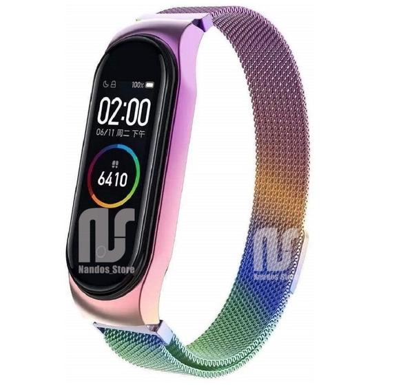 Imagem de Pulseira De Aço NSmart Compatível com Mi Band 5 / Mi band 6 Fecho Magnético