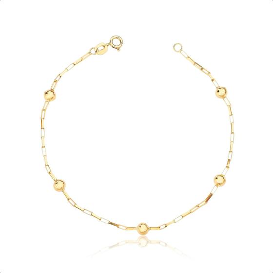 Imagem de Pulseira De Bola 4mm Feminina Ouro 18k 750