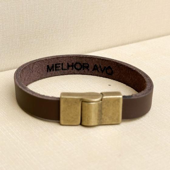 Imagem de Pulseira de Couro Marrom Personalizada