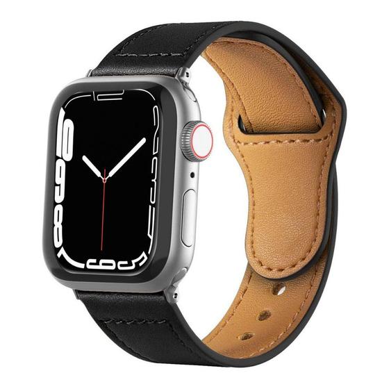 Imagem de Pulseira de Couro para Apple Watch 38/40/41MM Preta Gshield