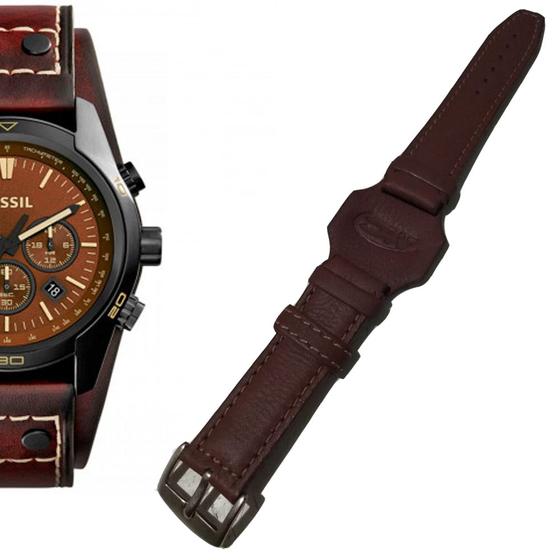 Pulseira de Couro para Relógio Fossil CH2990 Marrom 22mm Menor preço em Pulseira de Couro para Relógio Fossil CH2990 Marrom 22mm