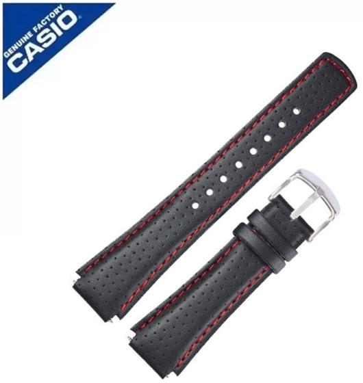 Pulseira de couro preto com costura vermelha Casio Edifice EFA-120 10224471 Original Menor preço em Pulseira de couro preto com costura vermelha Casio Edifice EFA-120 10224471 Original