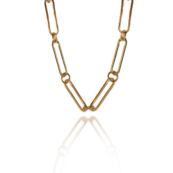 Imagem de Pulseira De Elos Intercalados Com Círculo Folheado Em Ouro 18k