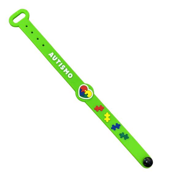 Imagem de Pulseira De Identificação Autismo Autista Infantil Silicone Para Criança Ajustável Inclusão