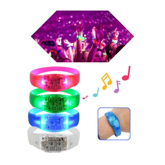 Imagem de Pulseira De Led Pisca Pisca Ativada Por Som e Música