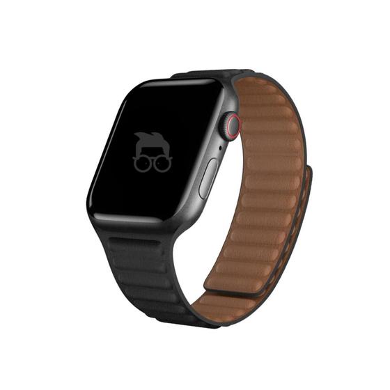 Imagem de Pulseira de material sintético com fecho magnético Compatível com Apple watch, Preta Azulado, 38mm, 40mm e 41mm