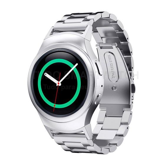 Imagem de Pulseira de Metal Aço Inox Prata para Relógio Samsung Galaxy Gear S2 Sport