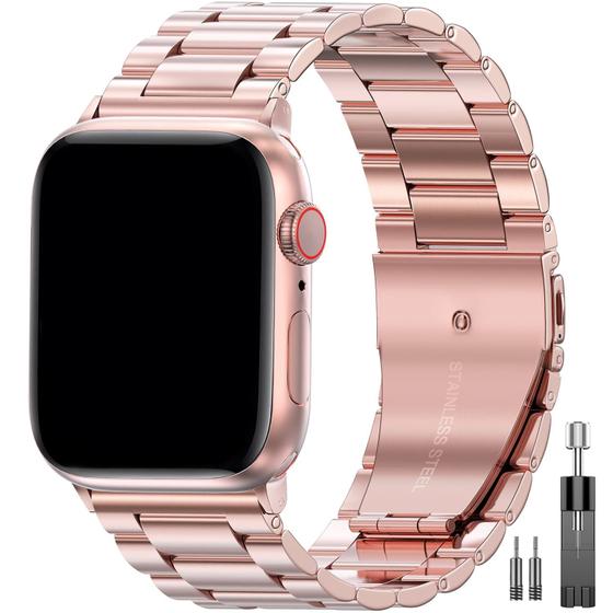 Imagem de Pulseira de metal Apple Watch EPULY em aço inoxidável 42 mm 44 mm