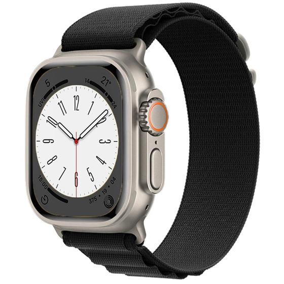 Imagem de Pulseira de Nylon com Presilha para iWatch 42mm / 44mm / 45mm / 49mm - Preto