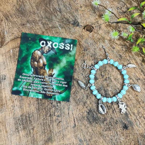 Imagem de Pulseira De Orixás Entidade C/ Pingentes - Umbanda Candomblé - Oxóssi