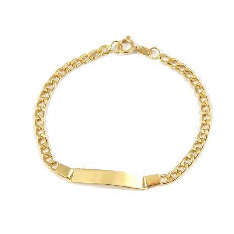 Pulseira de ouro 18k chapa infantil Menor preço em Pulseira de ouro 18k chapa infantil
