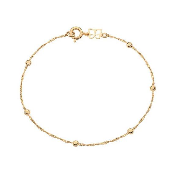 Imagem de Pulseira de ouro 18k feminina de bolinha cingapura rommanel 18 cm 551203