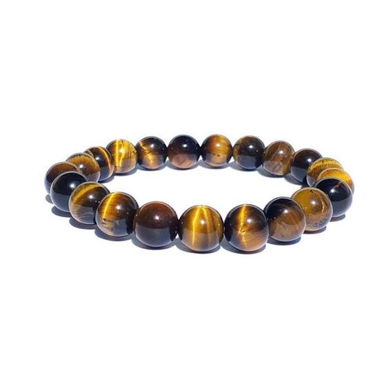 Imagem de Pulseira De Pedra Olho De Tigre Natural Esfera 8 Mm-Proteção