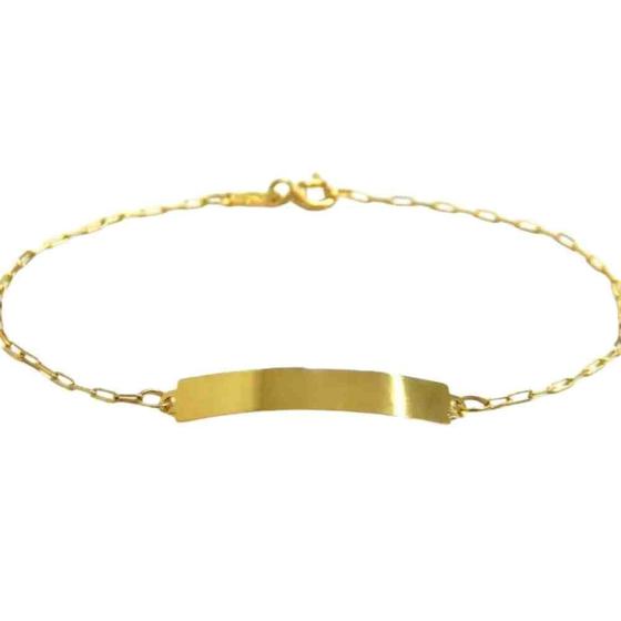 Imagem de Pulseira De Placa Ouro 18K Dourado Infantil Ps151