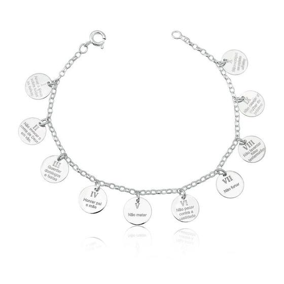 Imagem de Pulseira de Prata 10 Mandamentos Small
