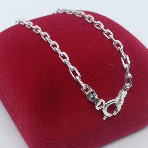 Imagem de Pulseira De Prata 925 Cadeado Italiana 3mm Unisex 20cm Linda