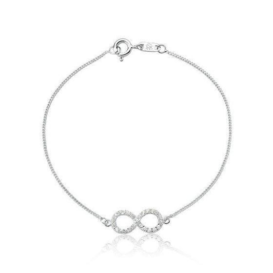 Imagem de Pulseira de Prata Infinito com Zircônias