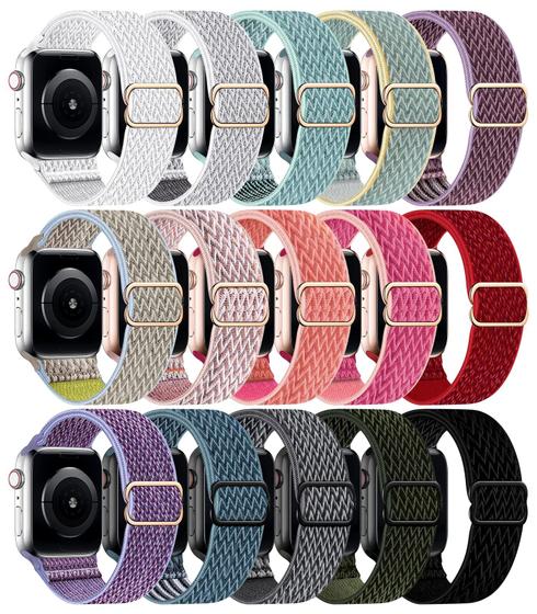 Imagem de Pulseira de Relógio Elástica de Nylon para Apple Watch (38mm a 45mm) - Pacote com 15