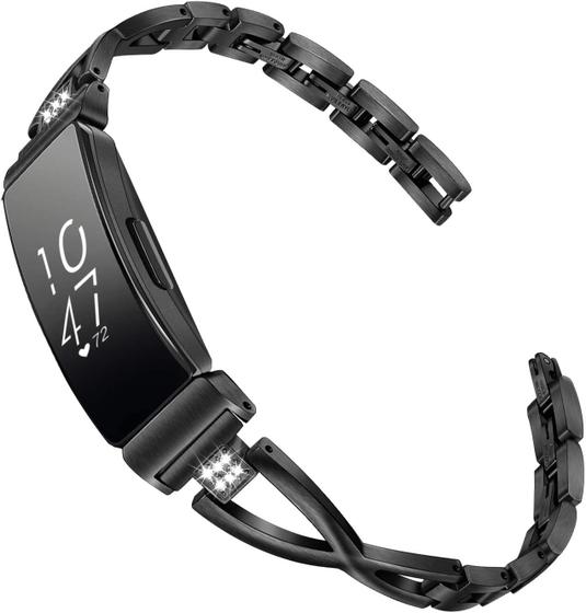 Imagem de Pulseira de Relógio Fitbit Inspire 2/Inspire HR - Aço Inoxidável com Strass