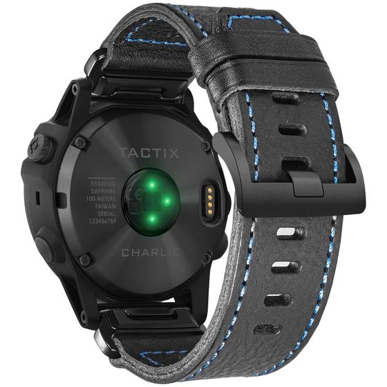 Imagem de Pulseira de Relógio Hemsut H Compatível com Garmin - Couro Genuíno
