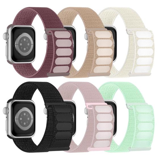 Imagem de Pulseira de relógio Honeystraper Sport Nylon Loop, pacote com 6, 38-49 mm