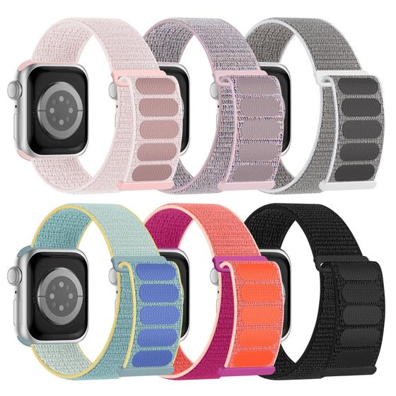 Imagem de Pulseira de relógio Honeystraper Sport Nylon Loop, pacote com 6, 38-49 mm