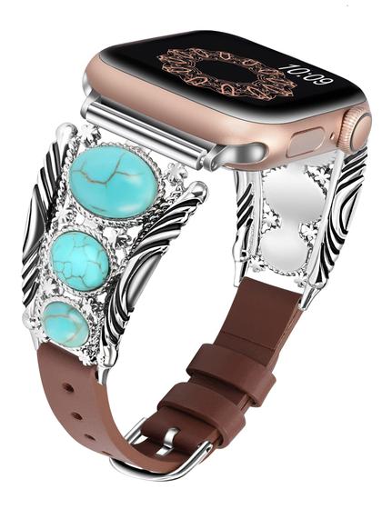 Imagem de Pulseira de Relógio Minyee de Couro para Apple Watch 38-49mm (Mulheres)